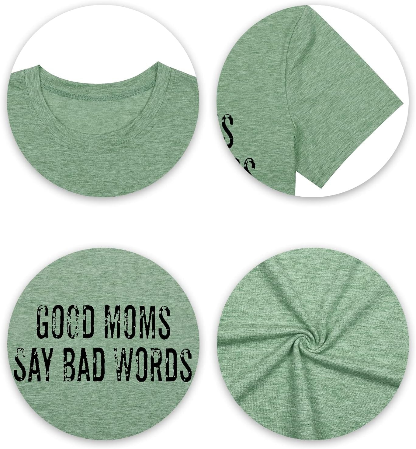 Humorous Graphic Tee for Moms: "Good Moms Say Bad Words" Short Sleeve Casual Shirt