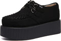 Elevate Your Style with Women'S Handmade Suede Lace-Up Flat Platform Creepers Shoes
