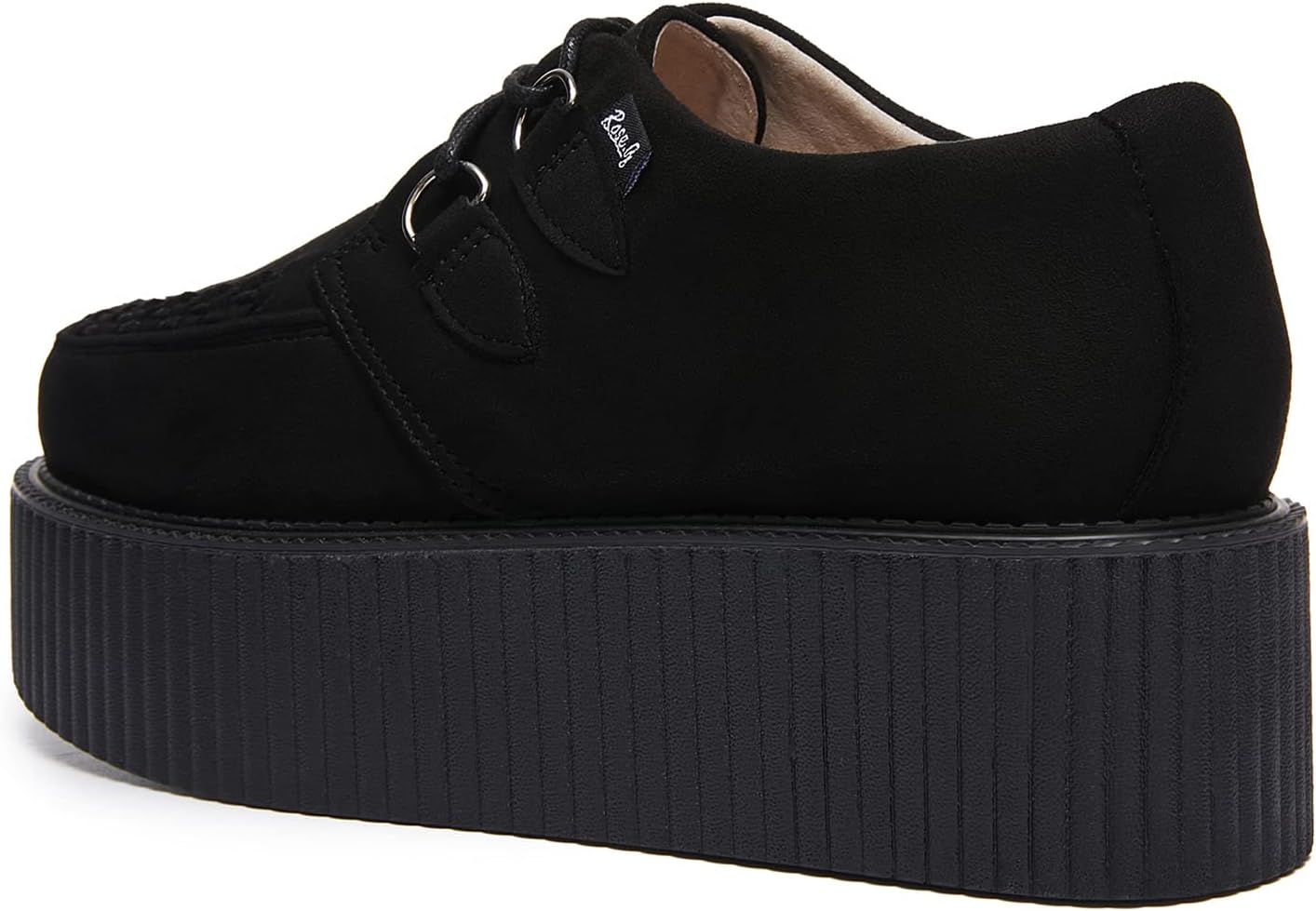 Elevate Your Style with Women'S Handmade Suede Lace-Up Flat Platform Creepers Shoes