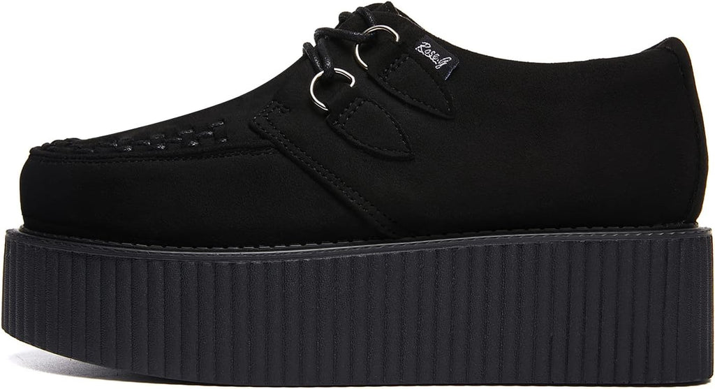 Elevate Your Style with Women'S Handmade Suede Lace-Up Flat Platform Creepers Shoes