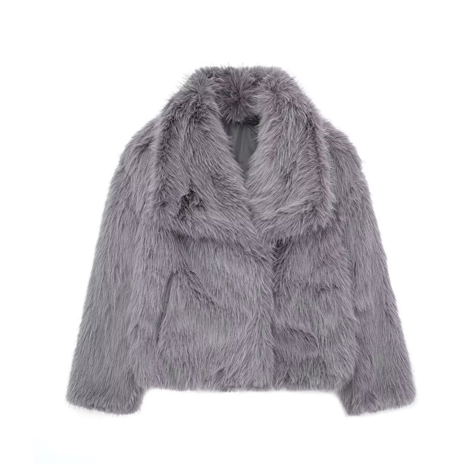Winter Plush Coat - Fashionable Warm Thick Fluffy Lapel Jacket for Women, Casual Long Sleeve Outerwear