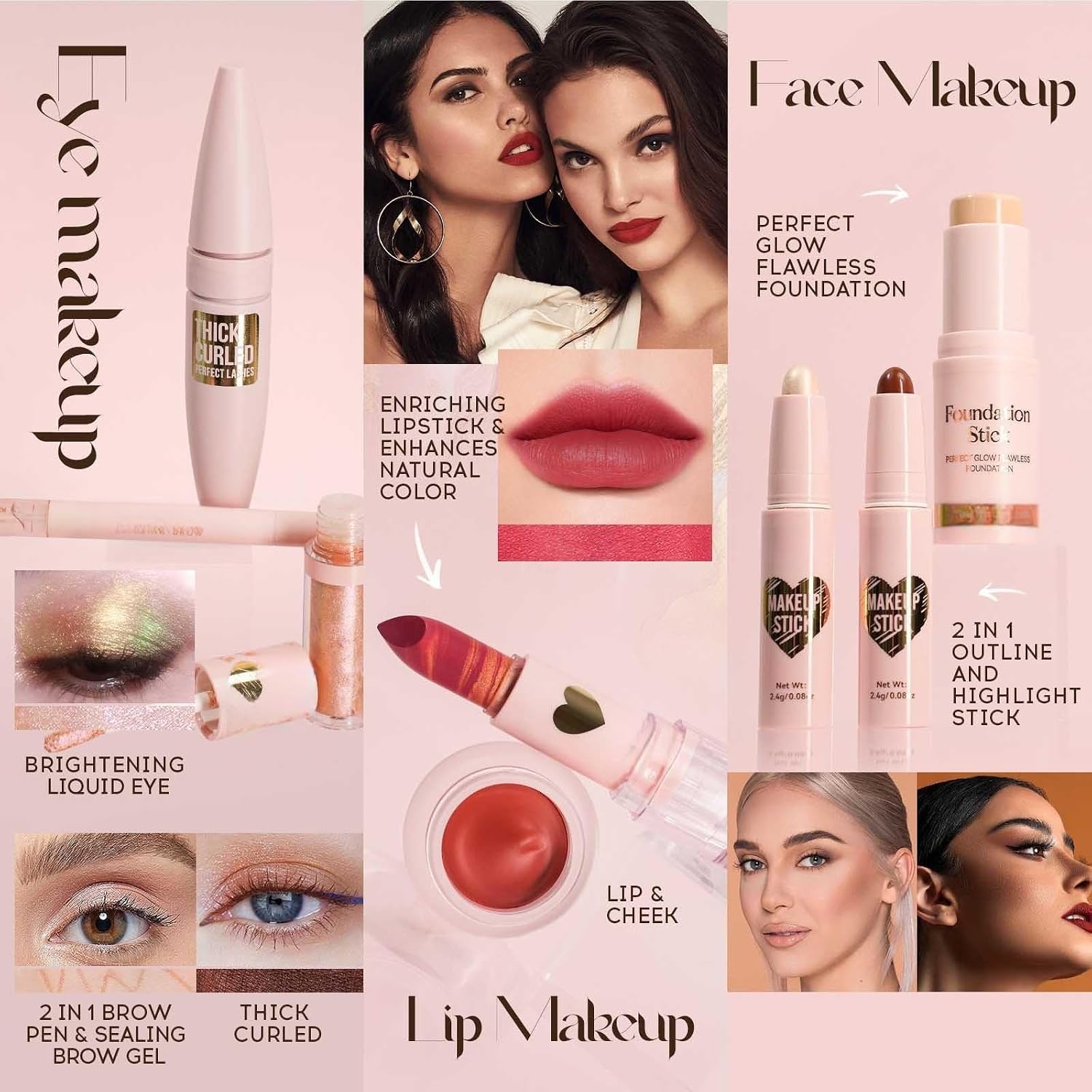 Ultimate Makeup Kit for Teen Girls - Complete Cosmetic Set with Lipstick, Contour, Highlighter, Eyeshadow, and More - Perfect Gift for Women!