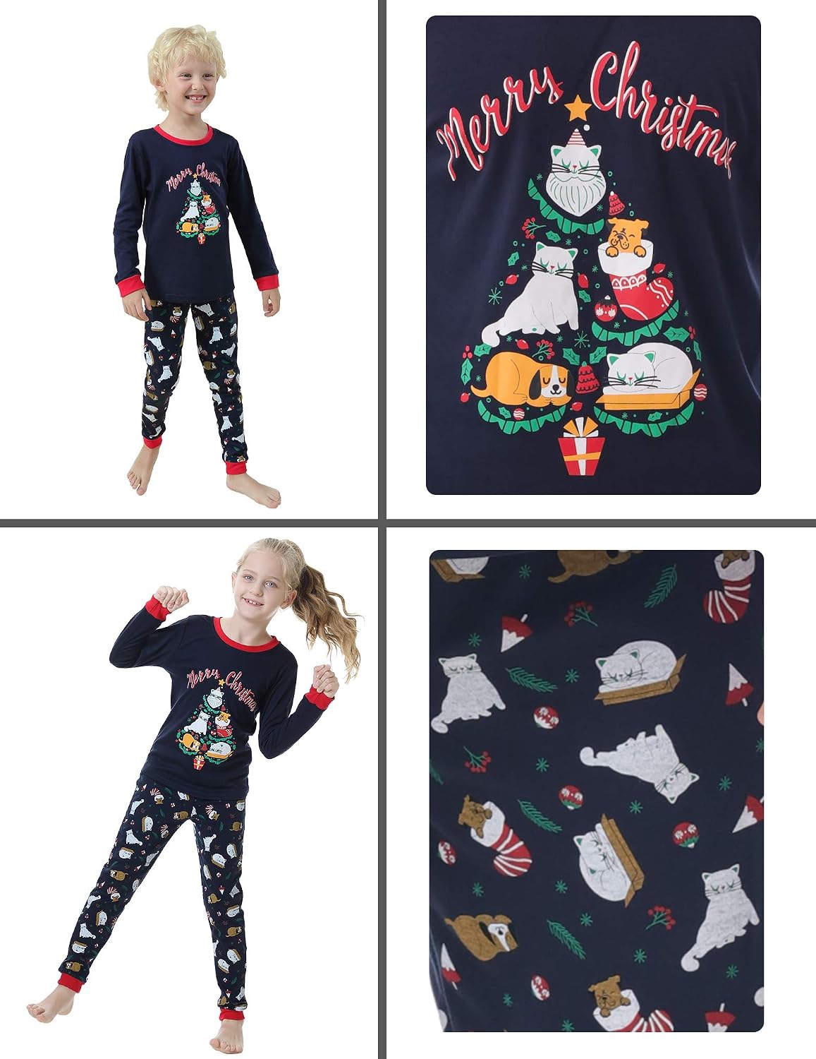Adorable Family Matching Christmas Pajama Sets - Cozy Sleepwear with Cute Snowman and Tree Designs for Couples and Kids