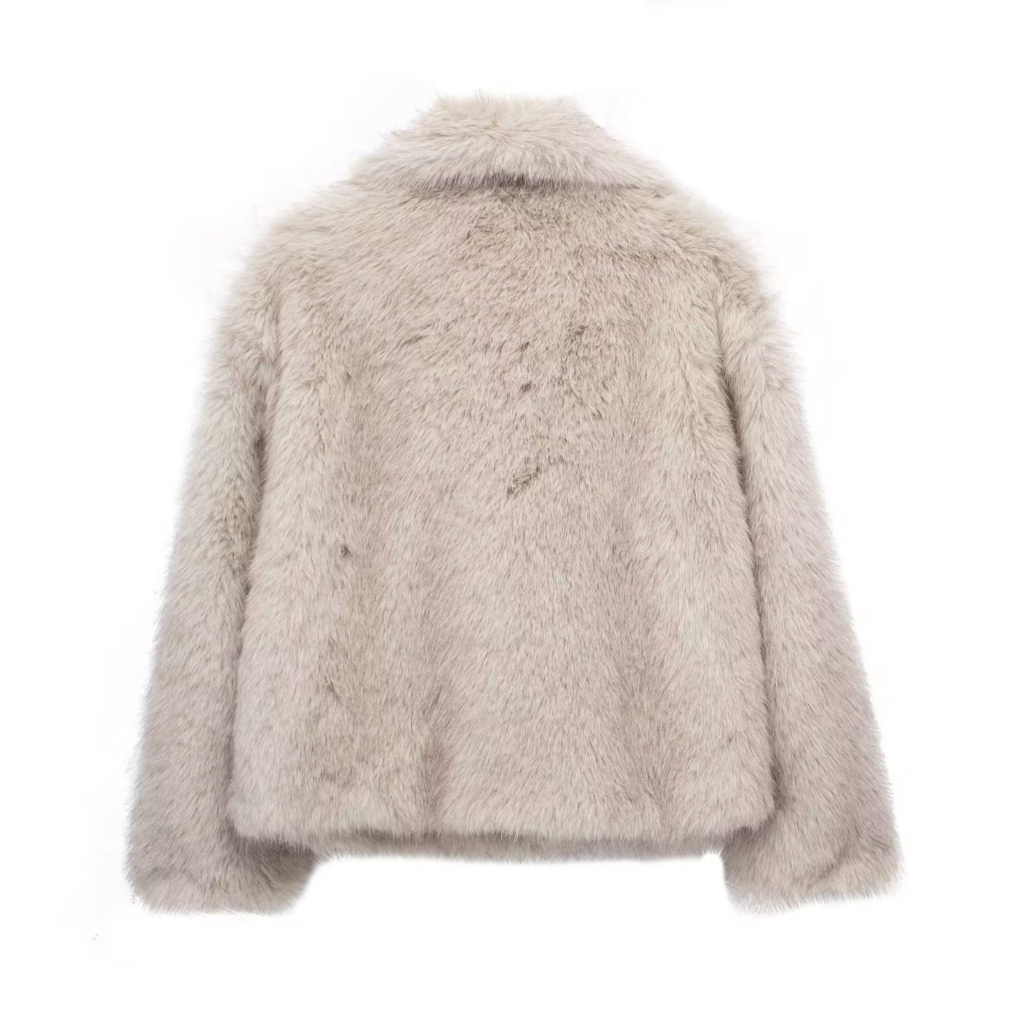 Winter Plush Coat - Fashionable Warm Thick Fluffy Lapel Jacket for Women, Casual Long Sleeve Outerwear