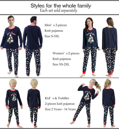 Adorable Family Matching Christmas Pajama Sets - Cozy Sleepwear with Cute Snowman and Tree Designs for Couples and Kids