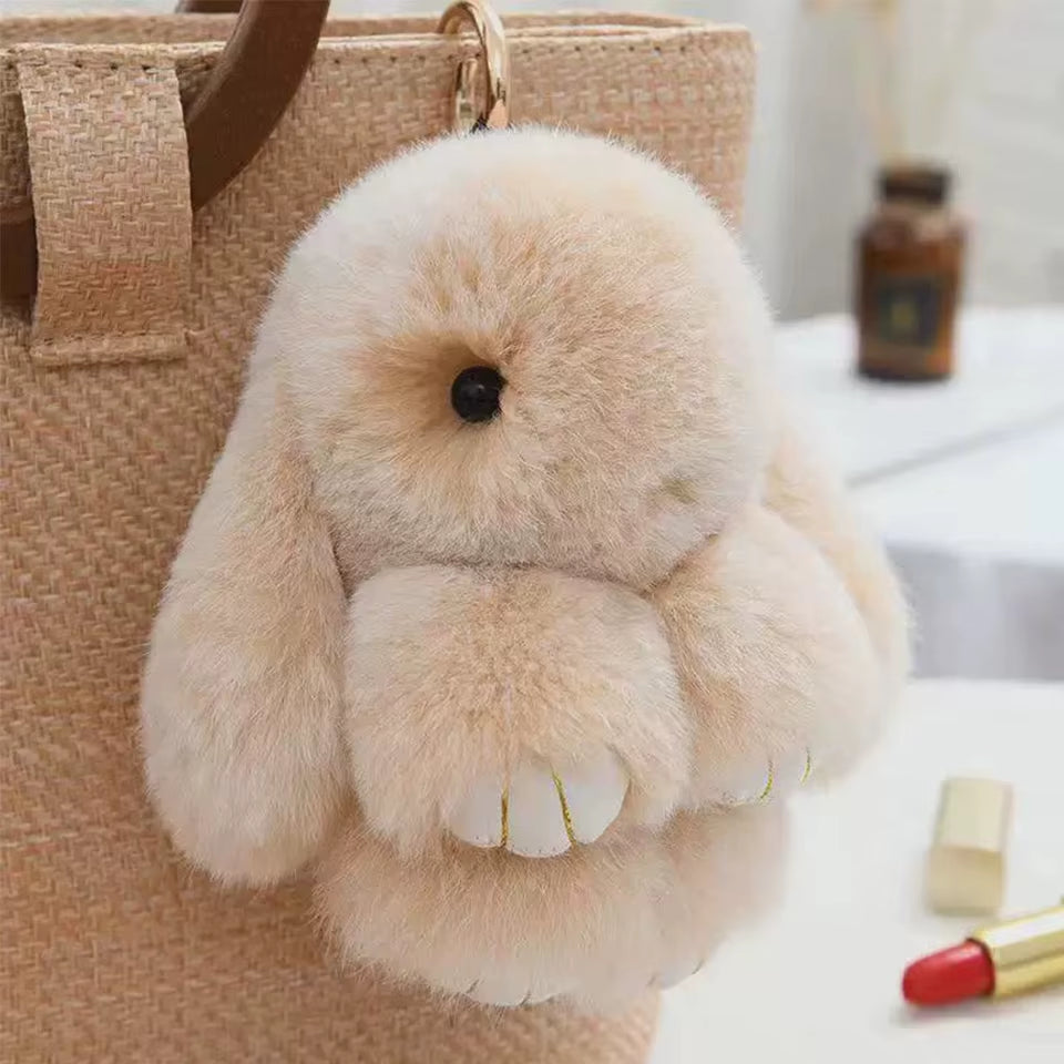15Cm Women'S Rabbit Fur Keychain Bag Car Pendant Jewelry Decoration Fashionable Accessory for Bags and Gifts