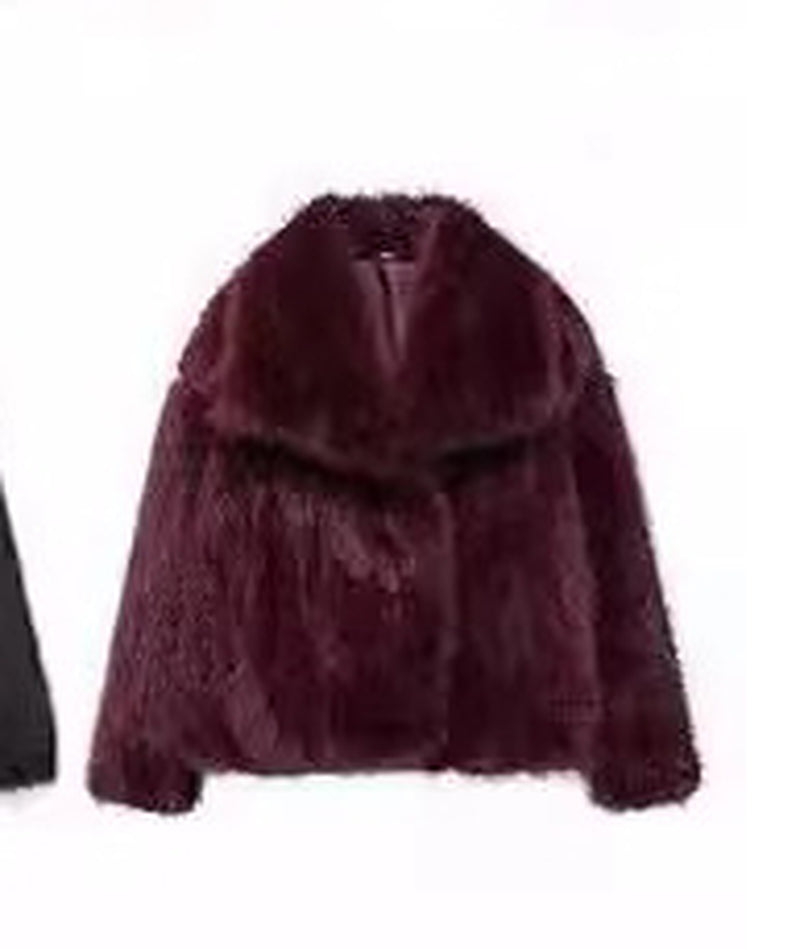 Winter Plush Coat - Fashionable Warm Thick Fluffy Lapel Jacket for Women, Casual Long Sleeve Outerwear
