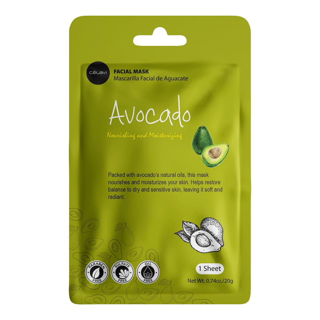 Celavi Essence Facial Face Mask Paper Sheet Korea Skin Care Moisturizing 12 Pack (Mix - 2 of Each)