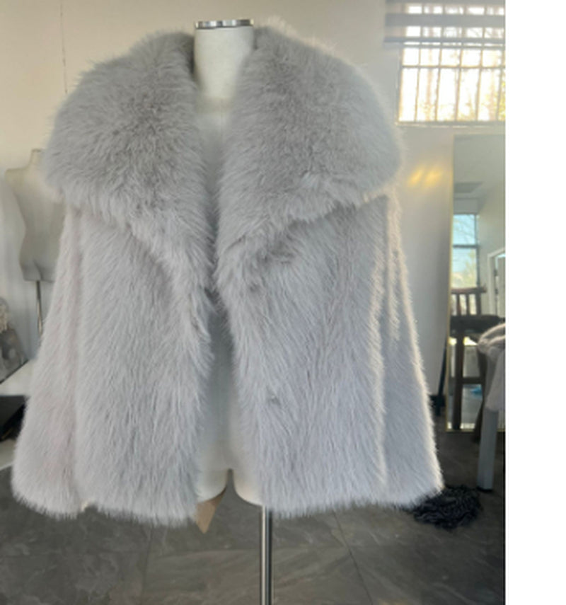 Winter Plush Coat - Fashionable Warm Thick Fluffy Lapel Jacket for Women, Casual Long Sleeve Outerwear