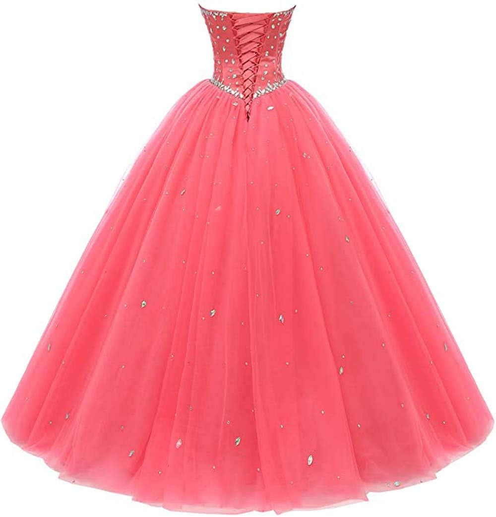 Women'S Sweetheart Ball Gown Tulle Quinceanera Dresses Prom Dress